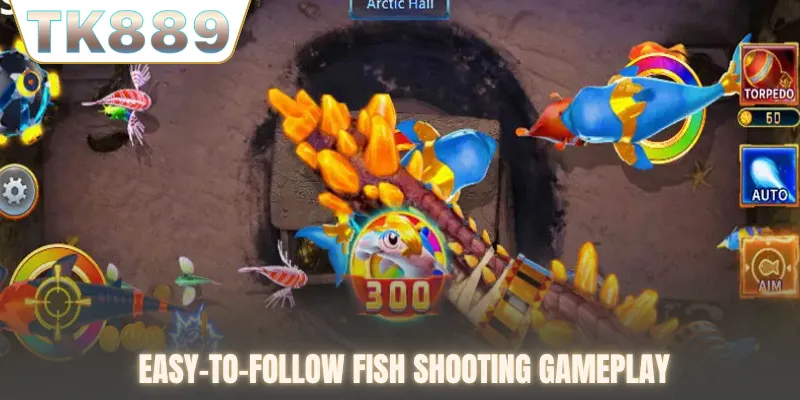 Easy-to-follow fish shooting gameplay