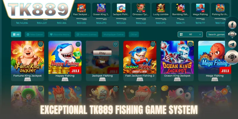 Exceptional TK889 fishing game system