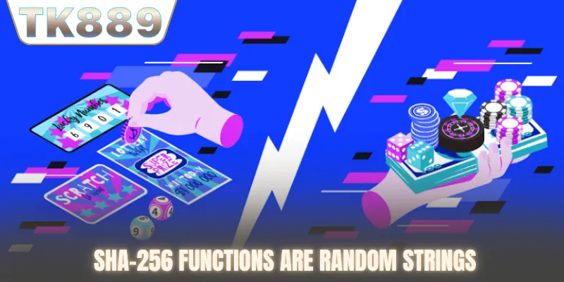 SHA-256 functions are random strings