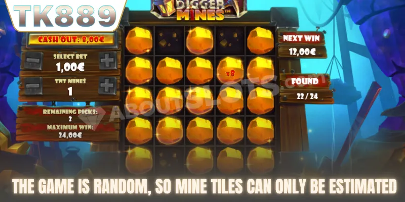 The game is random, so mine tiles can only be estimated