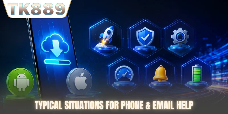 Typical situations for phone & email help