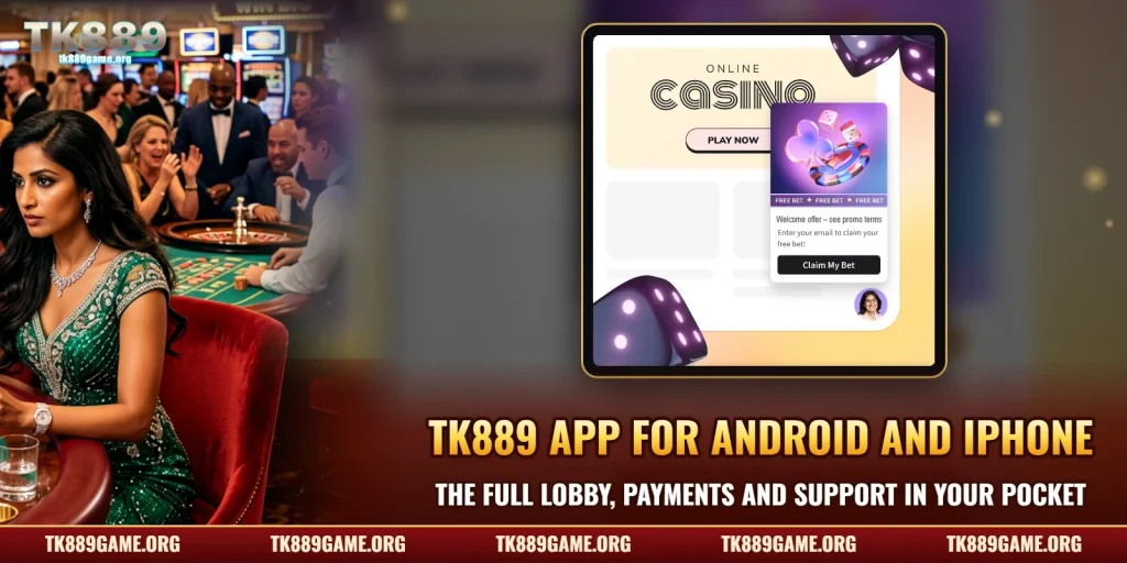 TK889 app for Android and iPhone – the full lobby, payments and support in your pocket