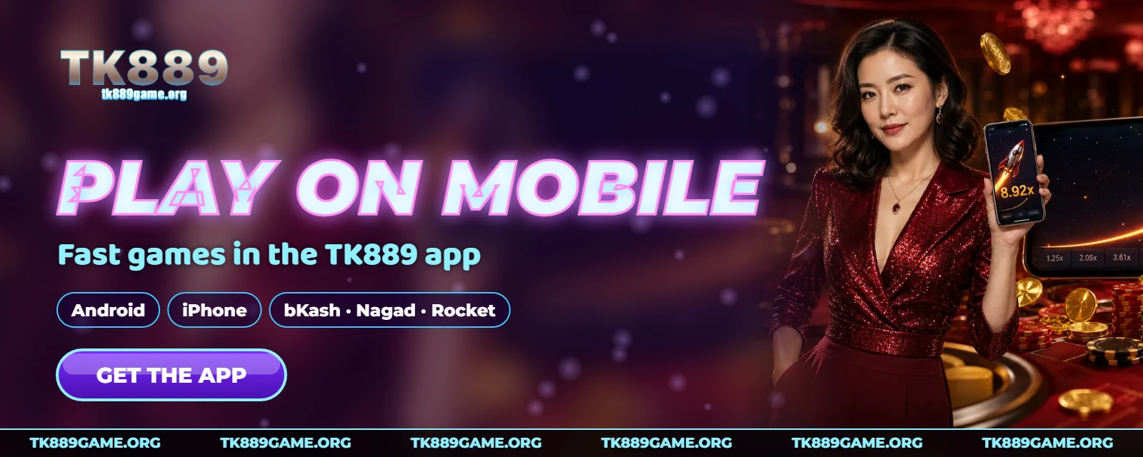 TK889 mobile app banner – fast games on Android and iPhone