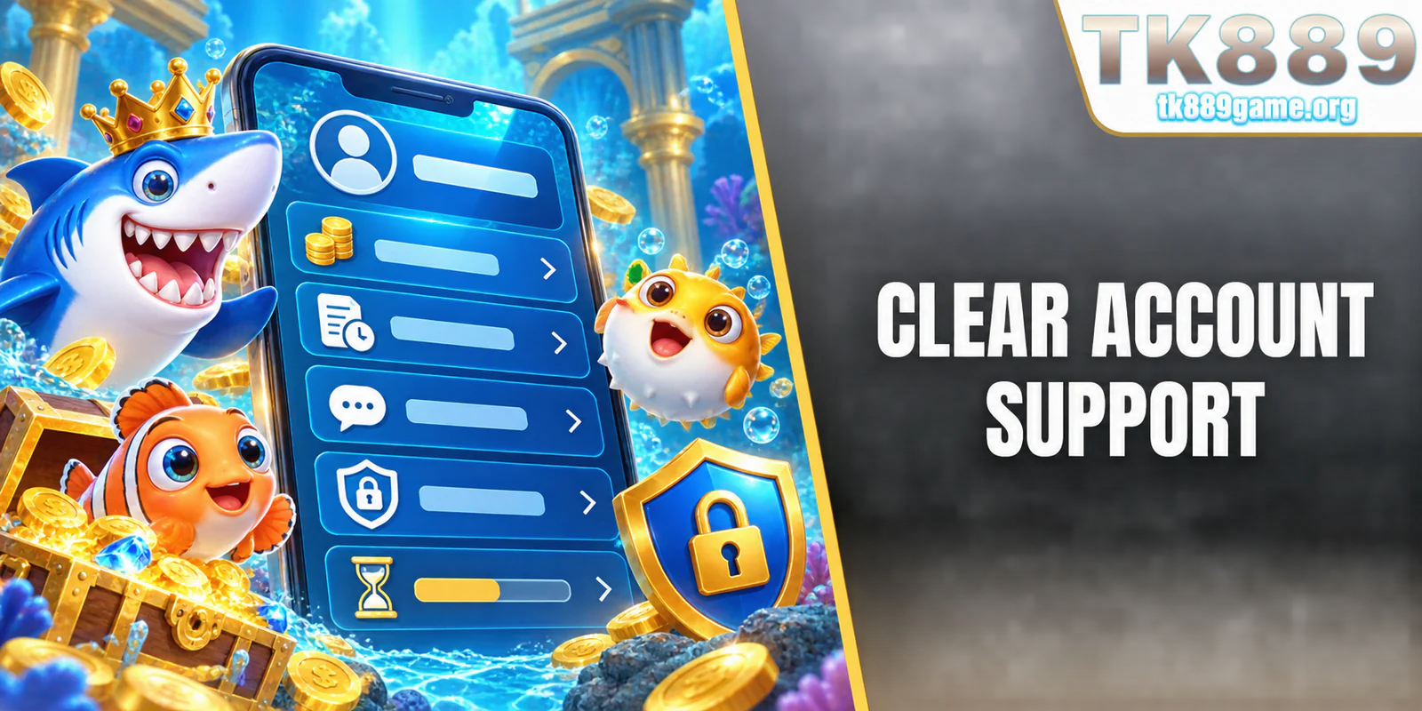 TK889 account support illustration with clear guidance, transaction records and responsible-play controls