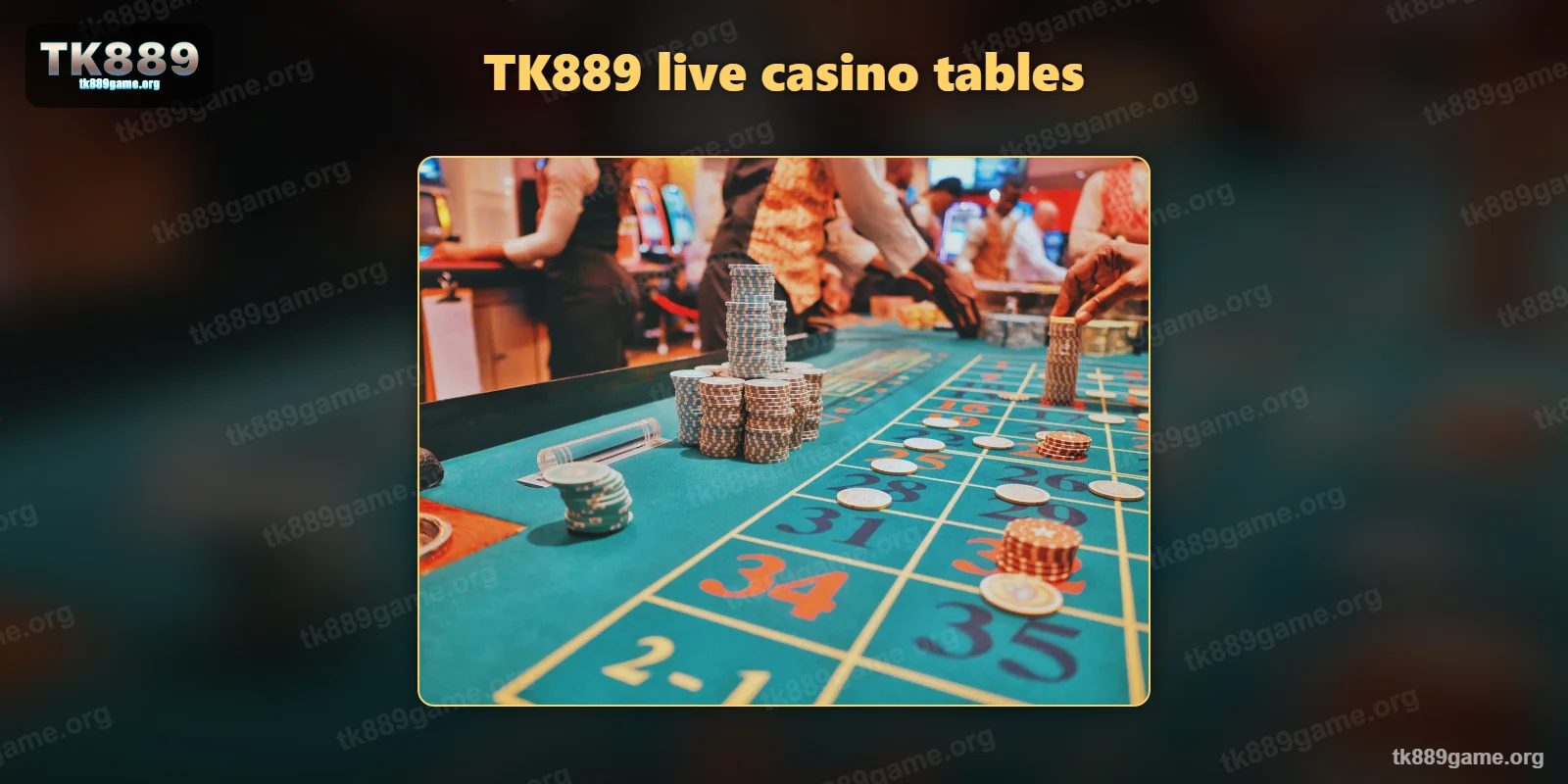 A live casino table with chips – TK889 live casino
