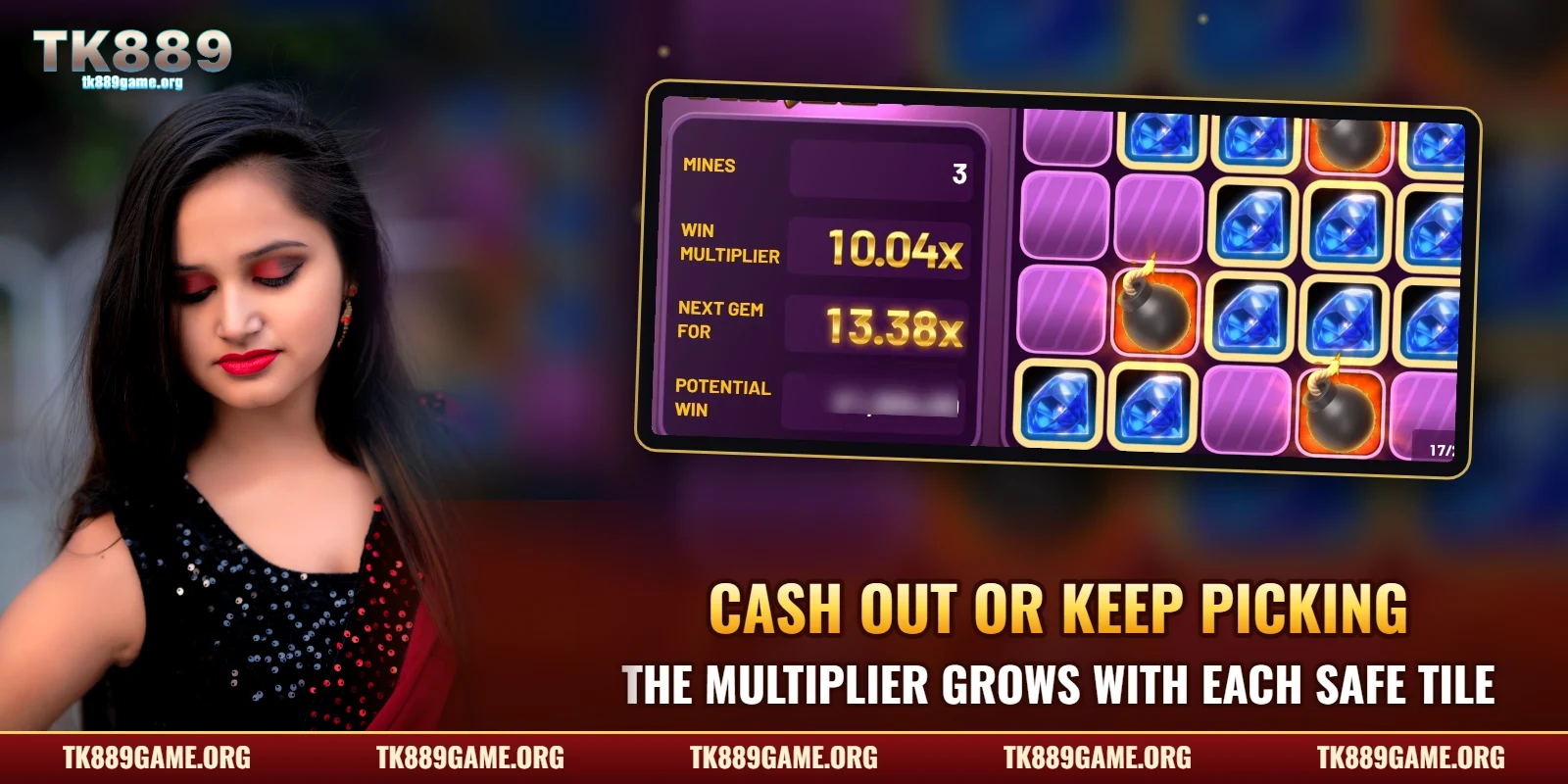 Mines at TK889 – win multiplier and the cash-out decision on mobile