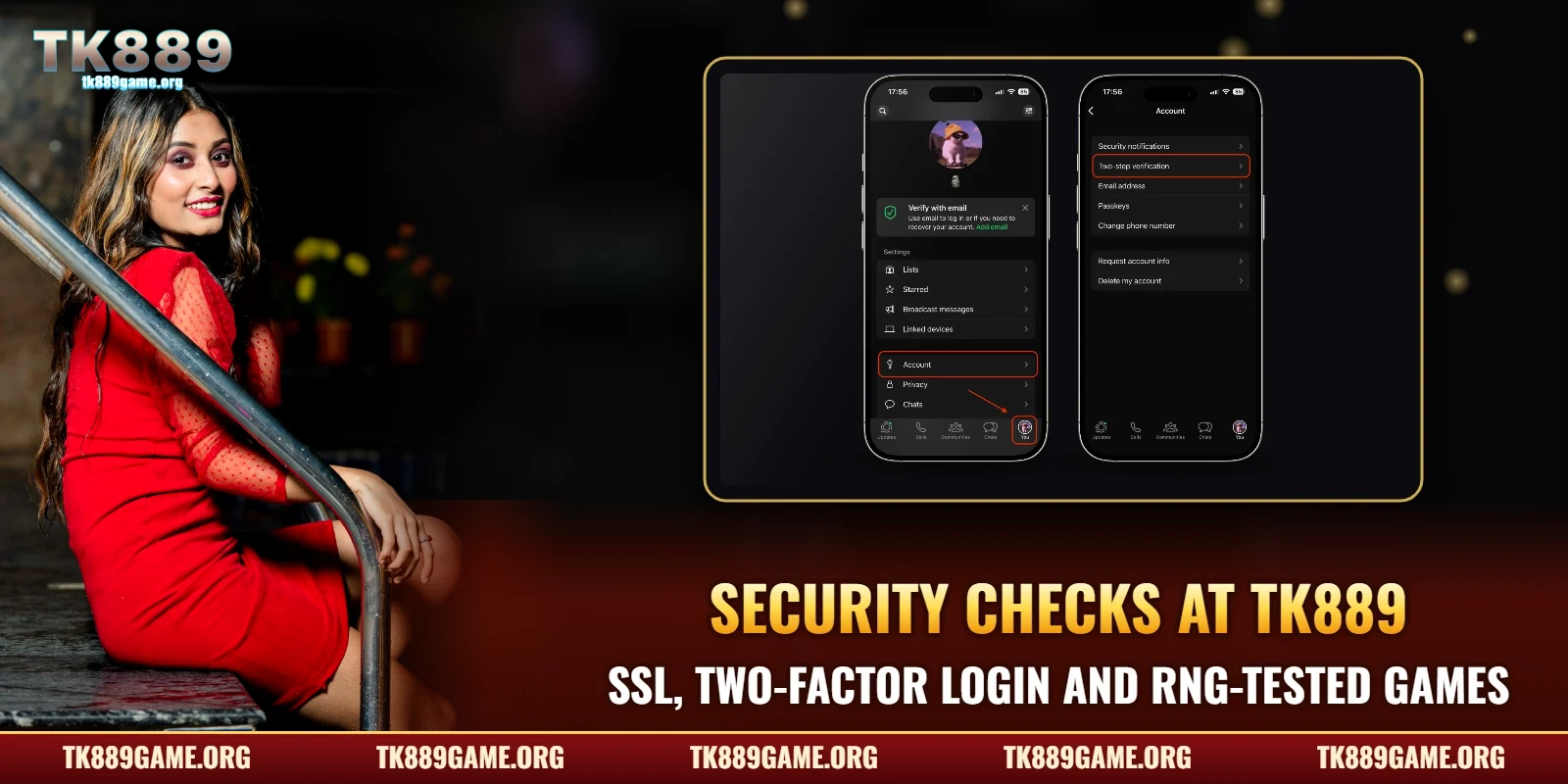 Security checks at TK889 – SSL, two-factor login and RNG-tested games