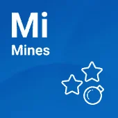 White Mines label with stars and a bomb on the Spribe Mines icon
